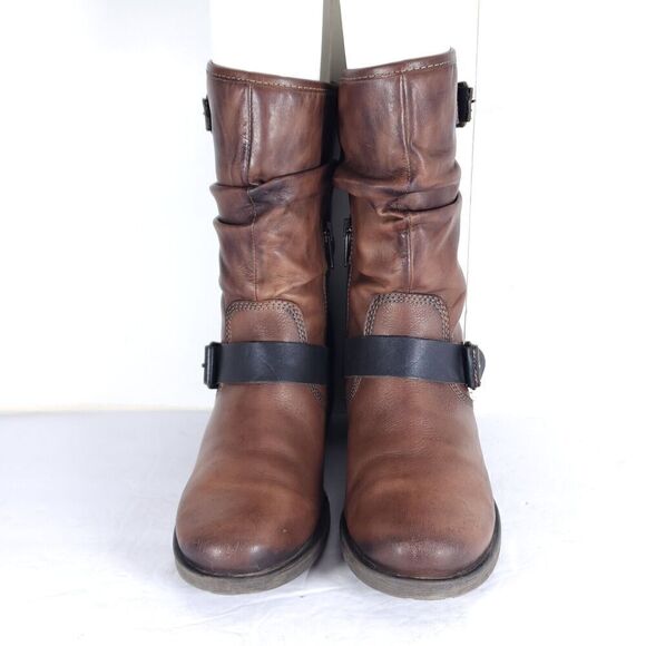 PIKOLINOS Women's Le Mans 39 US8-8,5 Brown Leather Mid-Calf Riding Boots - Picture 3 of 14